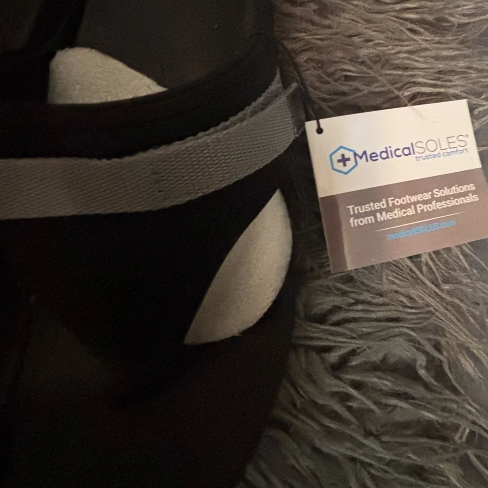 Black and Gray Medical Soles Ladies Sandals-Size 10